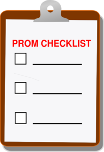 Prom checklist clip art