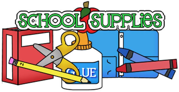 clipart of various school supplies