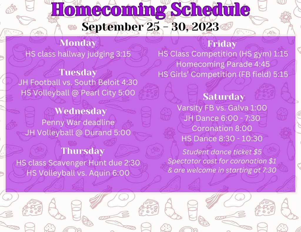 Homecoming 23 Schedule