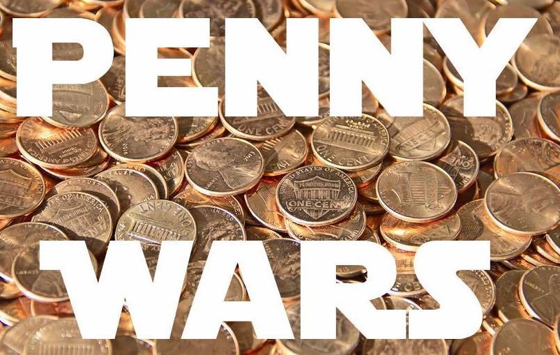 Penny Wars with penny background