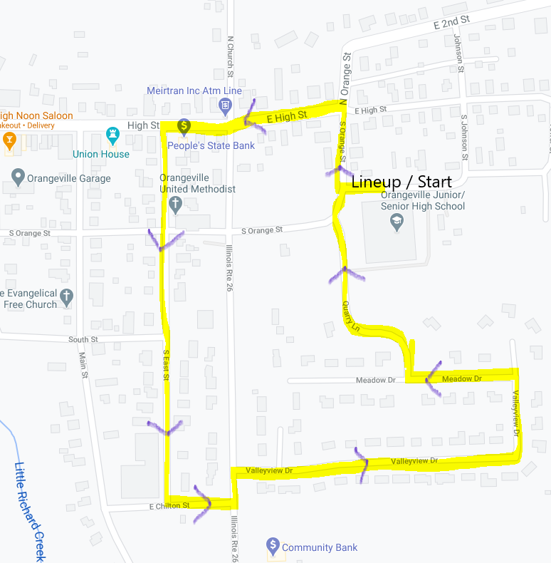 Homecoming Parade route