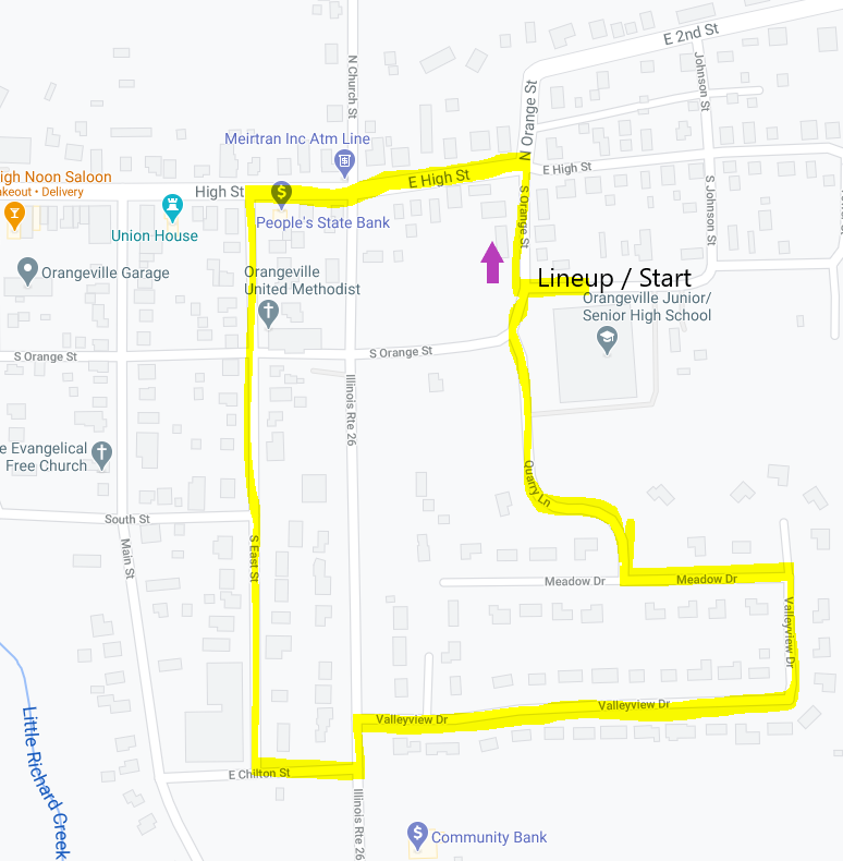homecoming parade route